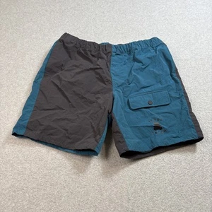 Teddy Fresh Shorts Mens Large Swim Trunks Nylon Colorblock Pocket Blue Black - Picture 1 of 11