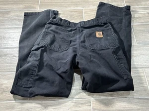 Pantalone da lavoro uomo vintage Carhartt B11 anatra lavata tela nero utility tg 31 x 34 - Foto 1 di 5