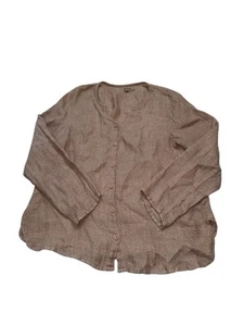 Flax By Jeanne Engelhart Linen Jacket Top Women’s M Button Front Woven Lagenlook - Picture 1 of 11