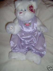Amatista el gato blanco de 13" con mono lila Attic Treasures - Imagen 1 de 1