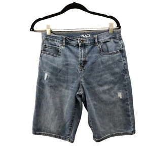 Children's Place Jean Shorts Boys Size 14 Blue Relaxed Adjustable Waist Denim - Picture 1 of 7