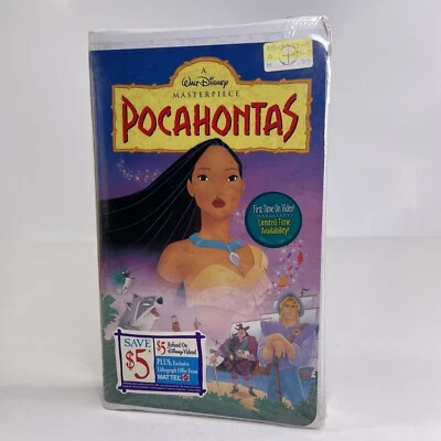 Pocahontas (VHS, 1995) Brand New Sealed Canadian Tire Sticker Foto 1 de 4