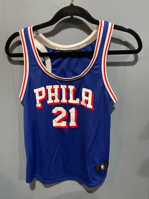 Philadelphia 76ers Embiid Jersey women’s Sz Sm Fanatics Blue Official Blue White - Image 1 of 4