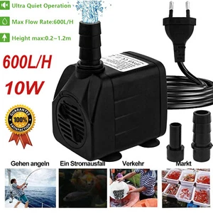 Wasserpumpen Teichpumpe 600L/h Garten Koi Springbrunnen Aquarium Tauchpumpe 10W - Bild 1 von 18