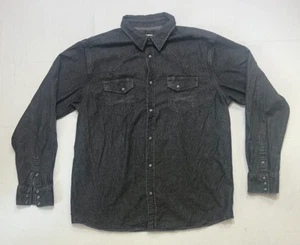 Blue Ranchwear Shirt Mens XL Black Pearl Snap Pockets Denim Western Rodeo Cowboy - Picture 1 of 5