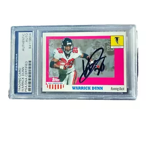 2003 Topps All American Warrick Dunn Signed Football PSA/DNA Falcons - Picture 1 of 2