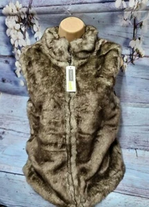 Abrigo Prendas de abrigo Mujeres Dama Piel sintética Chaleco Chaleco Chaleco Sin mangas Chaqueta U - Imagen 1 de 5