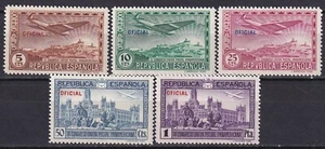 España 1931 Edifil 630/34 CUPP Aviones Sobreimpresión OFICIAL pequeños valores (5v) MNH VF - Imagen 1 de 1