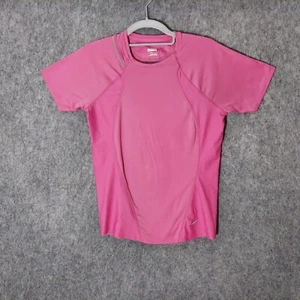 Y2K Nike Shirt S Reflector Quick Dry Short Sleeve Stretch Runner Pink Athleisure - Picture 1 of 11
