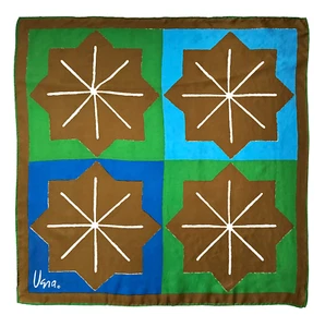 VERA NEUMANN Vintage Silk Blend Scarf Matisse Morocco Tile Motif  26" Square - Picture 1 of 9