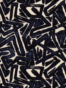 S. Harris Modern Abstract Cut Velvet Fabric- Depiction / Indigo 3.50 yds 0938102 - Picture 1 of 2