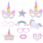  10 Pcs Birthday Party Favors Supplies Unicorn Photo Booth Props Paper