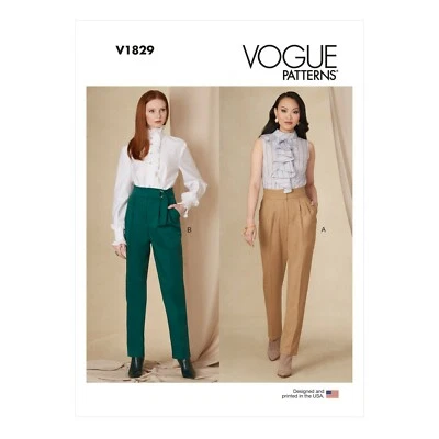 Vogue Schnittmuster V1829 - Hose - schmale Hose mit breitem Bund - Bild 1 von 4