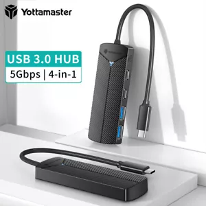 Yottamaster 4-Port USB 3.0 Type C Hub Splitter USB Expander TF SD For PC Mac Air - Picture 1 of 13