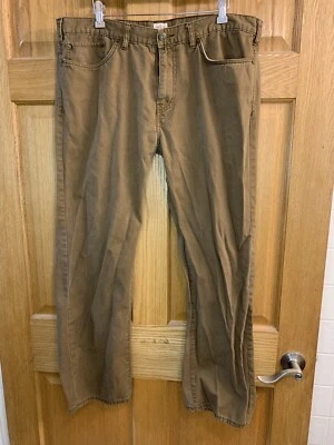 Dockers Leather Patch Anchor Logo Brown Jeans Pants - Men’s 38x30 Straight Fit - Image 1 of 4