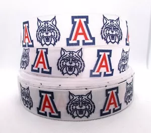 Arizona University Wildcats on 7/8" Grosgrain Ribbon~ YOUR CHOICE 5 or 10 Yards - Picture 1 of 3