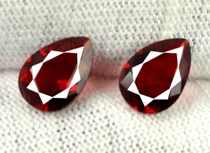 1.05 Ct/6 mm Natural Red Spinel Loose Gemstone Pair Pear Cut Certified ST07 - Picture 1 of 8