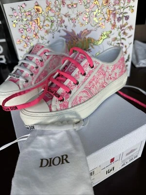 NEW In BOX Christian Dior Women Walk'N'Dior Sneaker Pink & White Size 36.5 - Image 1 of 4