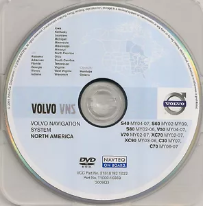 2002 to 2008 2009 Volvo S60 Navigation DVD Map Cover Midwest & Southeast Region - Picture 1 of 2