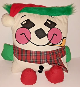 Vintage 80’s Pillow Snowman Hug ’n Sleep Stuffed Plush Doll 12x10 People Pal - Picture 1 of 3