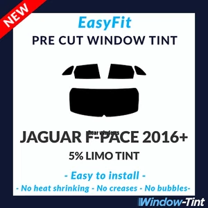 EasyFit Static Pre Cut Window Tint For Jaguar F-Pace 2016+ - 5% Limo Rear - Picture 1 of 3