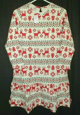 NEW Hanna Andersson Dear Deer Nightgown Reindeer Christmas Girls Size 12 150 - Image 1 of 4