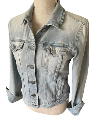 J. Crew Indigo Women Small Blue Jean Distressed Jacket Button Front            S — 第 1/4 张图片