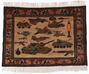93x65 cm Afghan Warrug Kriegteppich Handgeknüpf Teppich Rug Afghanistan PK/115 - Picture 1 of 13