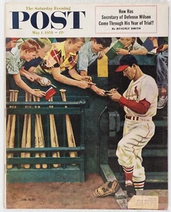 MAY 1 1954 Cardinals Baseball Stan Musial SATURDAY EVENING POST FULL MAG M510 - Foto 1 di 19