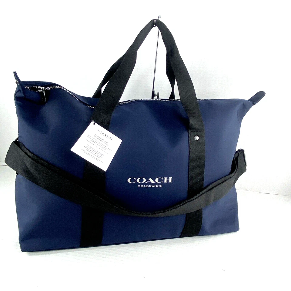 Coach Duffle Bag/weekender Bag/gym Travel Bag Carry on Luggage Navy Blue