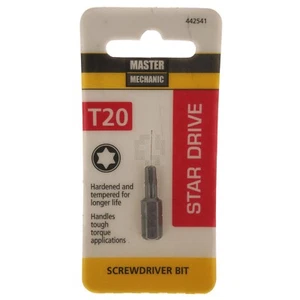 Broca destornillador Master Mechanic 442541 T20 TORX Star Drive, 1" de largo - Imagen 1 de 4