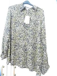 LADIES "MONSOON " BLACK/MULTI PATTERN LONG SLEEVED TUNIC BLOUSE XL 20/22 BNWT - Picture 1 of 14