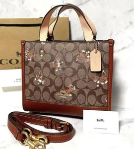 Coach Signature Dancing Kitten Print Cat Tote Bag outlet CC424 - Picture 1 of 11