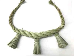 Shimenawa heiliges Seil für Sanja Shinto Alter Sedge Stroh Kunst 90 cm 3 Fuß Japan - Bild 1 von 4
