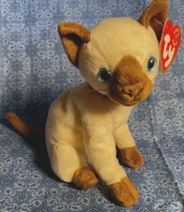 TY ORIGINAL BEANIE BABY ""SIAM"" Die siamesische Katze - Debütiert 2001, im Ruhestand - Neu mit Etikett - Bild 1 von 7