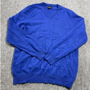 Club Room Men's Blue Sweater Cashmere Long Sleeve V-Neck Pullover Size M - Picture 1 of 16
