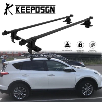 for Toyota RAV4 Car Top Roof Rack Cross Bars Cargo Carriers Luggage w/ Lock BK - Image 1 of 4