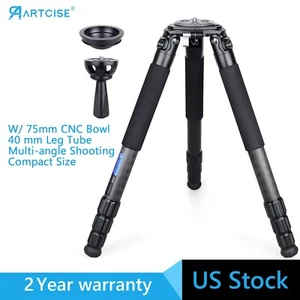 Carbon Fiber Tripod Heavy Duty Bowl Tripod with 75mm Bowl Adapter Load 88 Lbs - Picture 1 of 20