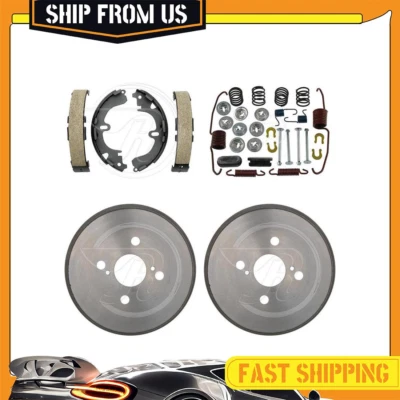 Rear Brake Drums & Brake Shoes Hardware Spring Kit For Geo Prizm 1989-1992 FWD - Image 1 of 4