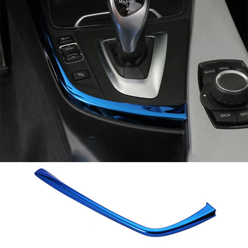 Cuadro de cambio de marchas de consola central para BMW Serie 3 4 GT 2013-2019 acero azul Foto 1 de 4