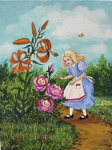 4X6 POSTAL RYTA ALICE IN Wonderland impresión artística de pintura LE 2/888 flores 🙂 - Imagen 1 de 1