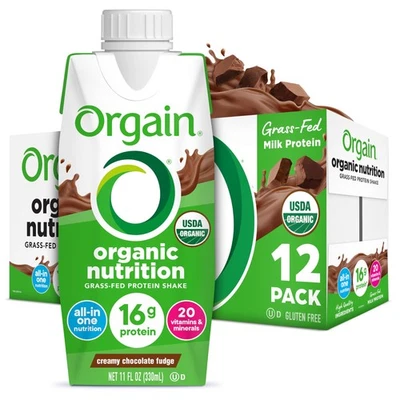 Organic Nutritional Protein Shake, Creamy Chocolate Fudge - 16g Grass Fed Whe... - Image 1 of 4