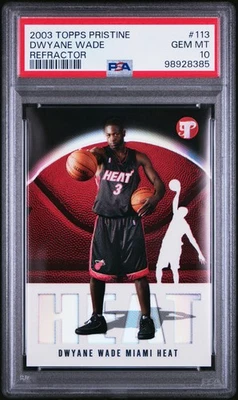2003 TOPPS PRISTINE REFRACTOR #113 DWYANE WADE ROOKIE RC 1888/1999 PSA 10 - Image 1 of 2