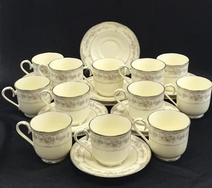 Set of 12 Noritake Shenandoah Teacups, Tea Coffee Flat Cups & Saucers, Excellent - Picture 1 of 21