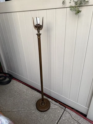Art Deco Vintage Torchiere Floor Lamp "Glass Isn’t Original ". For Repair. - Image 1 of 4