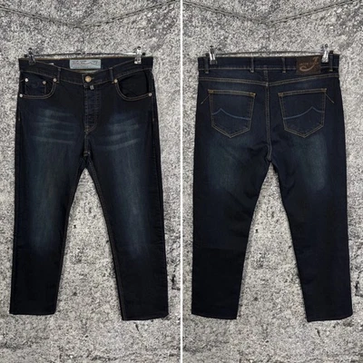 Men’s Jacob Cohen Luxury Denim Jeans Dark Wash Slim Straight Italy Size 36 - Image 1 of 4