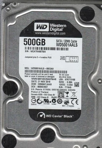 WD5001AALS-00E3A0, DCM HBNNHTJAAB, Western Digital 500GB SATA 3.5 Hard Drive - Afbeelding 1 van 1