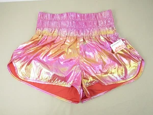 Pantaloncini donna FP Movement by Free People Pull On taglia M rosa metallizzato con etichette - Foto 1 di 6