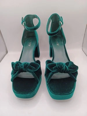 НОВЫЙ J. Crew бархата бант женщин платформе каблуки академический зеленый размер 9 - Изображение 1 из 4