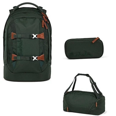 Schulrucksack Set Satch Pack Nordic Forest Green 3tlg. Sporttasche, Schlamperbox